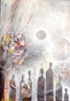 Zouhir Boudjema, De l'autre côté, huile et acrylique sur toile, 54 x 30 cm, 2014 - http://www.zouhir-boudjema.com/categorie_oeuvre/peintures/